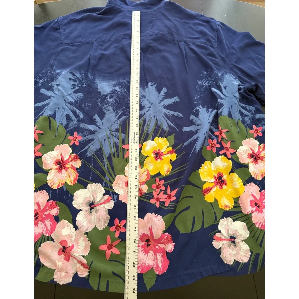 Oak Hill Resort Camp Shirt Men 3XL Blue Hawaiian Loop Collar SS Casual Button-Up - Picture 11 of 11